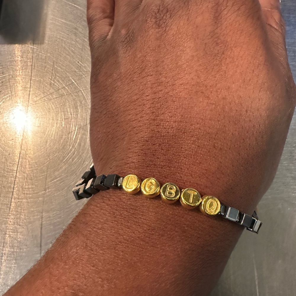 Gold and Black LGBTQ Bracelet